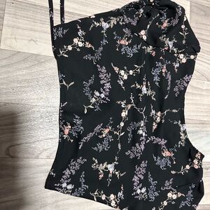 Floral Black crop top